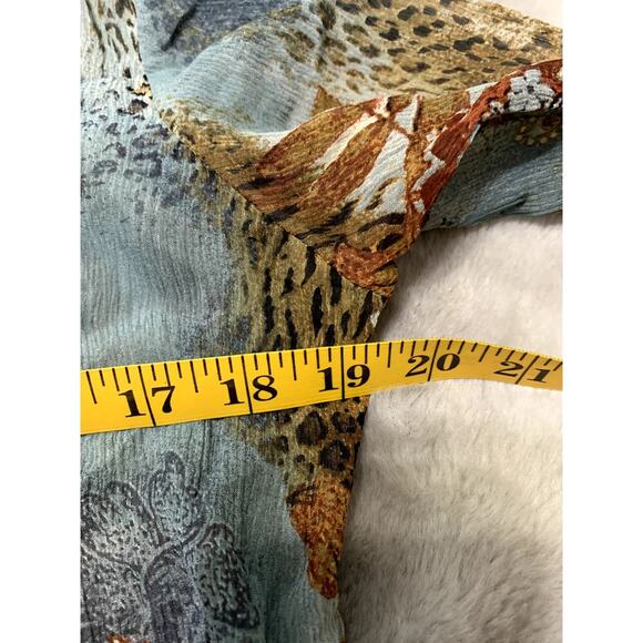 Chico's Silk Sheer Embroidered Animal Print Women's Size 1/M 3/4 Sleeve Shirt - Picture 4 of 8